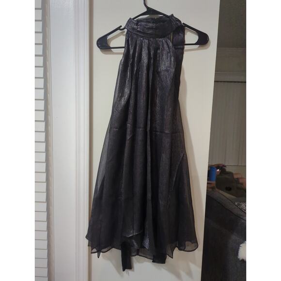 Choosy Black Open-Back Chiffon Mini-Dress Size M NWT - Picture 3 of 5